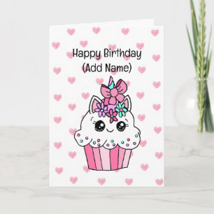 Sweet Birthday Card für sie   Einhorn Cupcake Karte