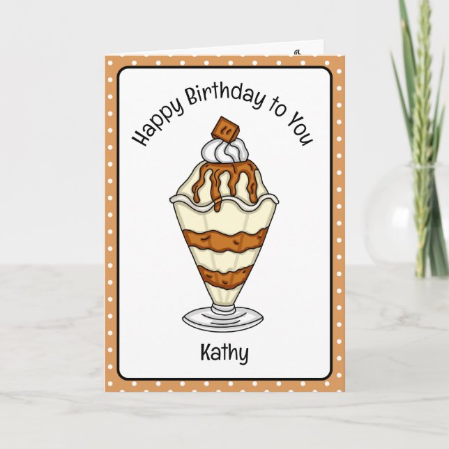 Sweet Birthday Card Ice Cream Sundae Karte (Vorderseite)