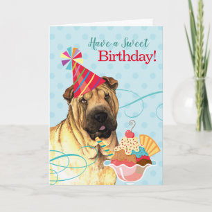 Sweet Birthday Chinese Shar-Pei Karte