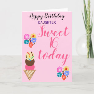 Sweet Birthday Daughter Blume bearbeiten Alter Karte