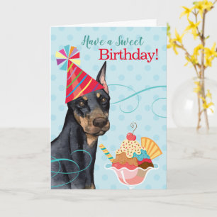 Sweet Birthday Doberman Card Karte
