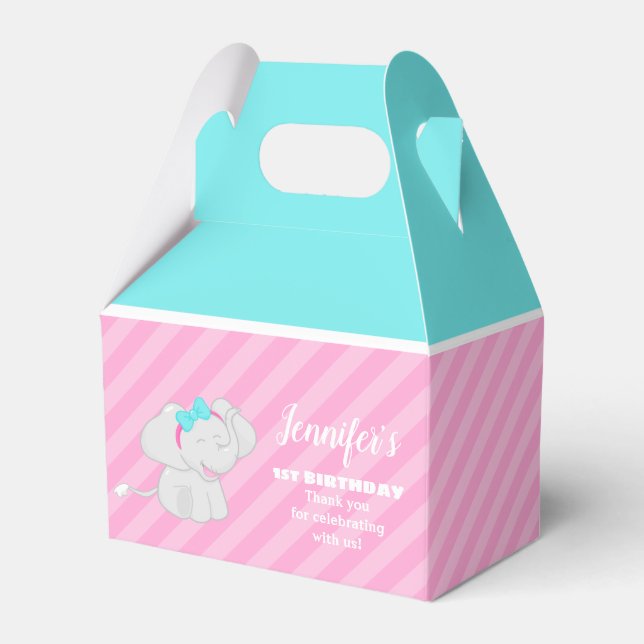 Sweet Birthday Favor Box mit Elephant Geschenkschachtel (Vorderseite)