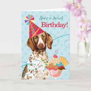 Sweet Birthday German Shorthaired Pointer Card Karte