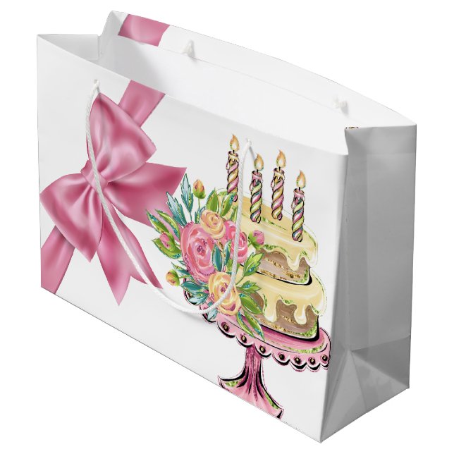 Sweet Birthday Große Geschenktasche Große Geschenktüte (Rückseite Schrägansicht)