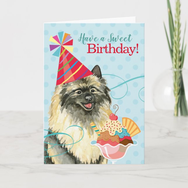 Sweet Birthday Keeshond Card Karte (Vorderseite)