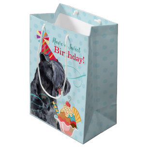 Sweet Birthday Kerry Blue Terrier Mittlere Geschenktüte