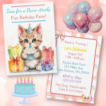 Sweet Birthday Kitten farbenfroh