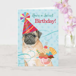 Sweet Birthday Mops Card Karte