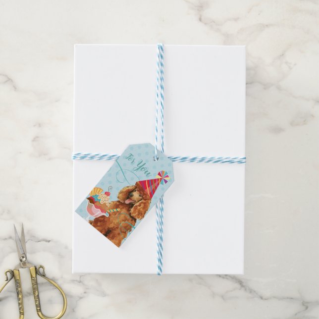 Sweet Birthday Poodle Geschenkanhänger (Mit Garn)