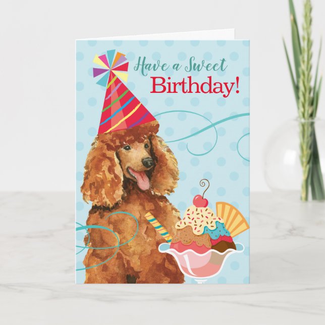 Sweet Birthday Poodle Karte (Vorderseite)