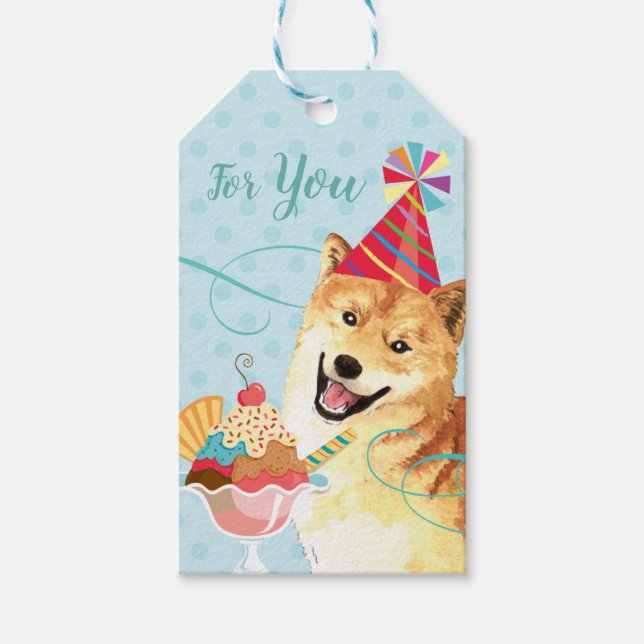 Sweet Birthday Shiba Inu Geschenkanhänger (Vorderseite)