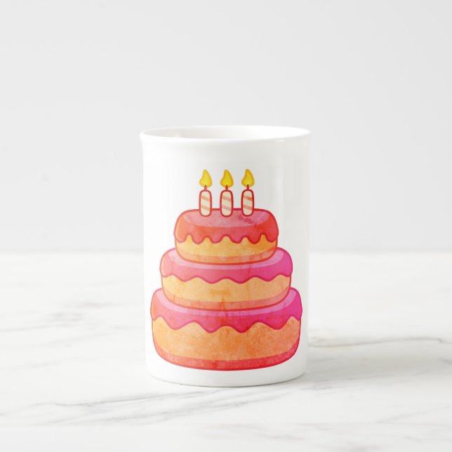 "Sweet Birthday wünscht Tasse" Prozellantasse (Vorderseite)
