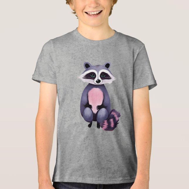Sweet Black Baby Raccoon Tri-Blend Shirt (Vorderseite)