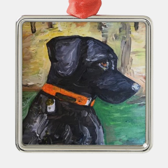 Sweet Black Lab Ornament by Willowcatdesigns Aus Metall (Vorne)