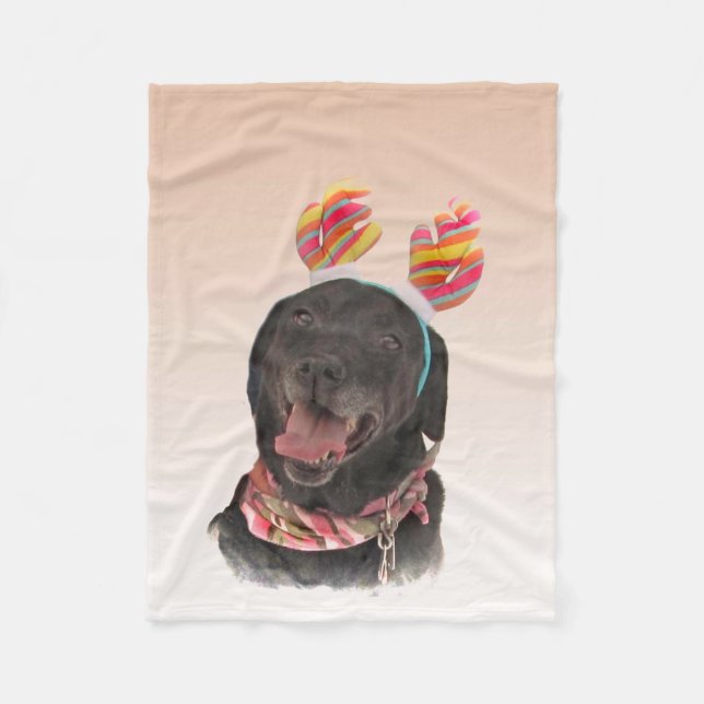 Sweet Black Labrador Retriever Dog Fleece Blanket (Vorderseite)