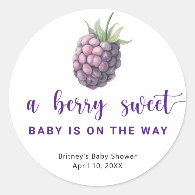 Sweet BlackBerry Runder Aufkleber (Vorderseite)