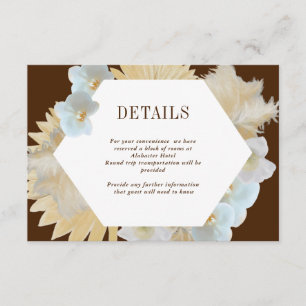 Sweet Blooms Blue Wedding Details Card Begleitkarte