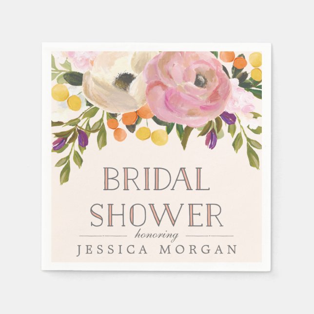 Sweet Blooms Brautparty Napkins Serviette (Vorderseite)