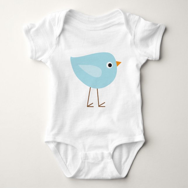 Sweet Blue Bird Baby Strampler (Vorderseite)