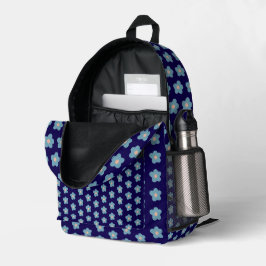 Sweet Blue Blüten für die Marine Bedruckter Rucksack