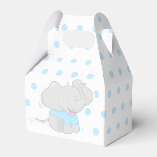 Sweet Blue Box mit Elephant Baby Shower Geschenkschachtel (Vorderseite)