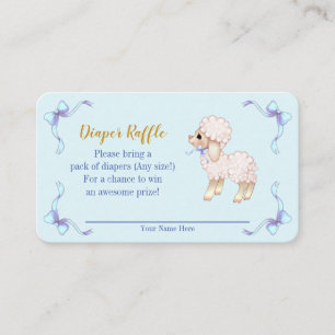 Sweet Blue Boy Lamb Babydusche Windelwindeln Begleitkarte