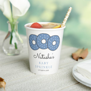 Sweet Blue Donuts Baby Sprinkle Dusche Pappbecher