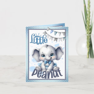 Sweet Blue Elephant - Little Peanut Dankeskarte