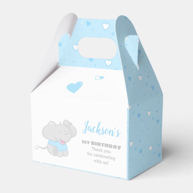 Sweet Blue Favor Box mit Elephant Geschenkschachtel (Vorderseite)