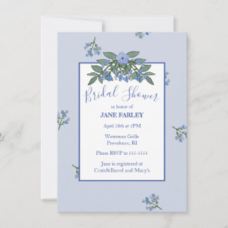 Sweet Blue Floral Einladung