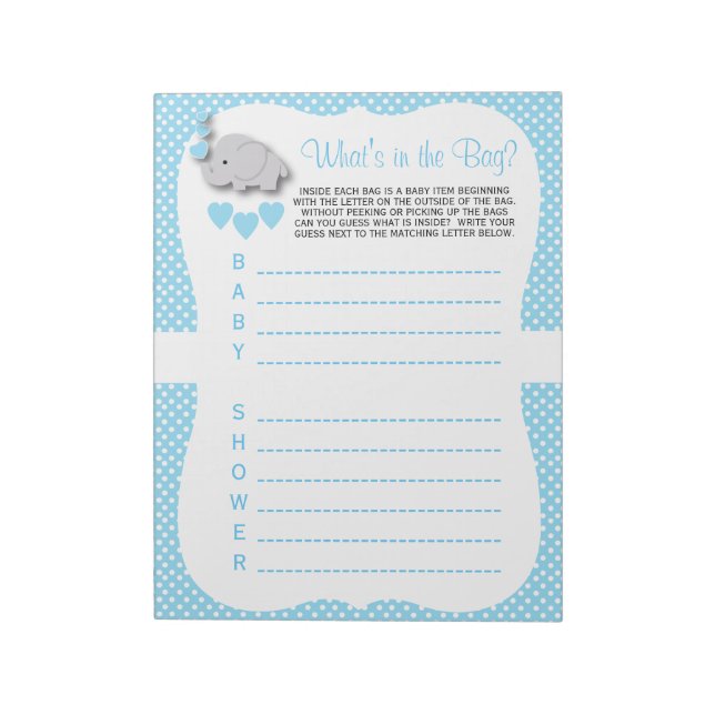 Sweet Blue & Gray Elephant Baby Was in der Tasche  Notizblock (Rotiert)