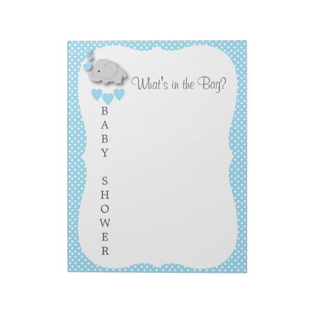 Sweet Blue & Gray Elephant - Was ist in der Tasche Notizblock (Rotiert)