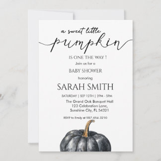 Sweet blue Little Pumpkin Baby Shower Einladung