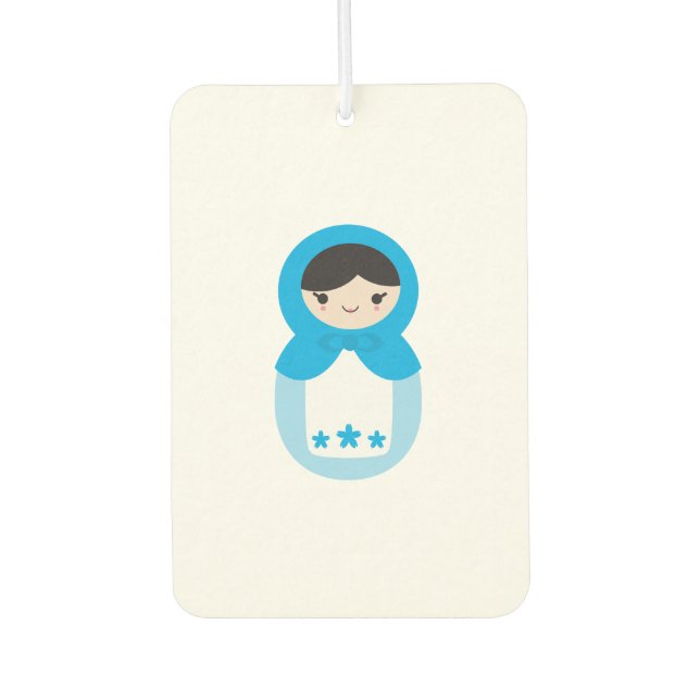 Sweet Blue Matryoshka Doll Air Freshener Autolufterfrischer (Vorderseite)