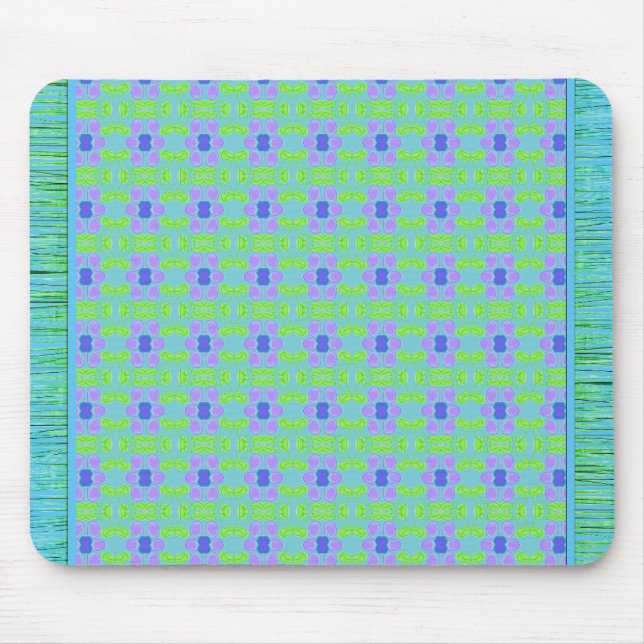 Sweet Blue und Lila Flower Gemustert Mousepad (Vorne)