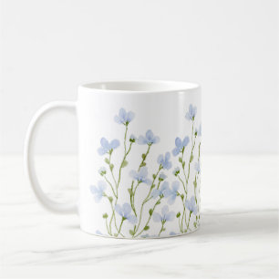 Sweet Blue Watercolor Wildblumen Kaffeetasse