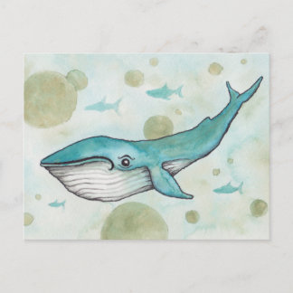 Sweet Blue Whale Postkarte