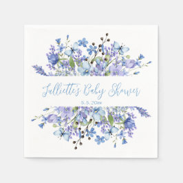 Sweet Blue Wildblumen Garden Baby Dusche Serviette