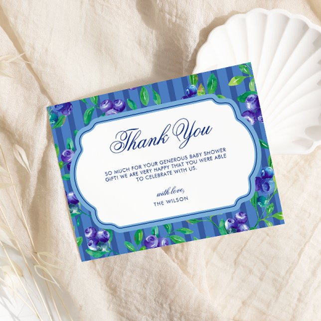 Sweet Blueberries Babydusche Dankeskarte (Von Creator hochgeladen)