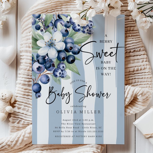 Sweet Blueberries Babydusche Einladung (Von Creator hochgeladen)
