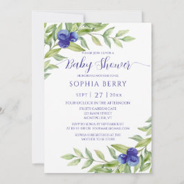 Sweet Blueberry Elegant Baby Shower Einladung