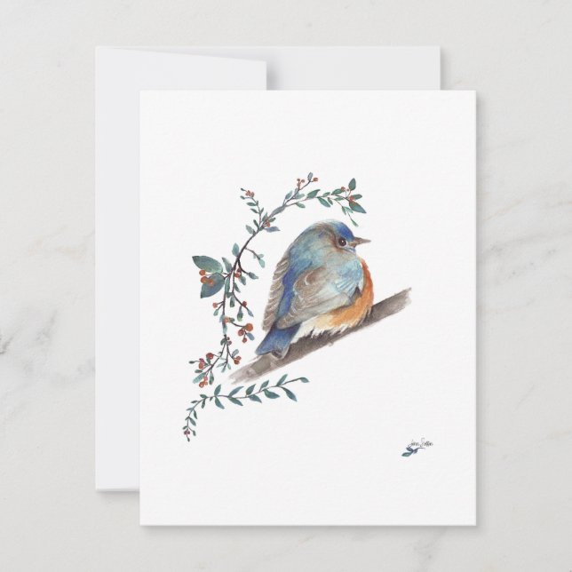 Sweet Bluebird Watercolor (Vorderseite)