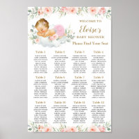 Sweet Blush Floral Baby Girl Shower Chart