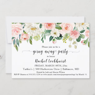 Sweet Blush Pink Bläschen Bouquet weg Party Einladung