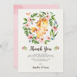 Sweet Blush Pink Bläserpferd Kinderpferd Danke Kar Einladung