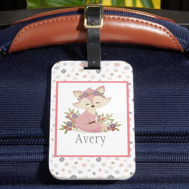 Sweet Boho Fox Personalisiert Gepäckanhänger (Vorderseite Insitu 2)