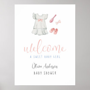 Sweet Boho Girl Outfit Babydusche Begrüßungszeiche Poster