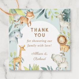 Sweet boho safari Tiere Salbei Baby Dusche Geschenkanhänger