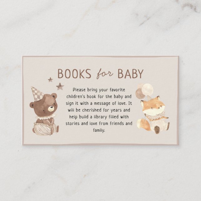 Sweet Boho Watercolor Tierbücher für Kinder Begleitkarte (Vorderseite)