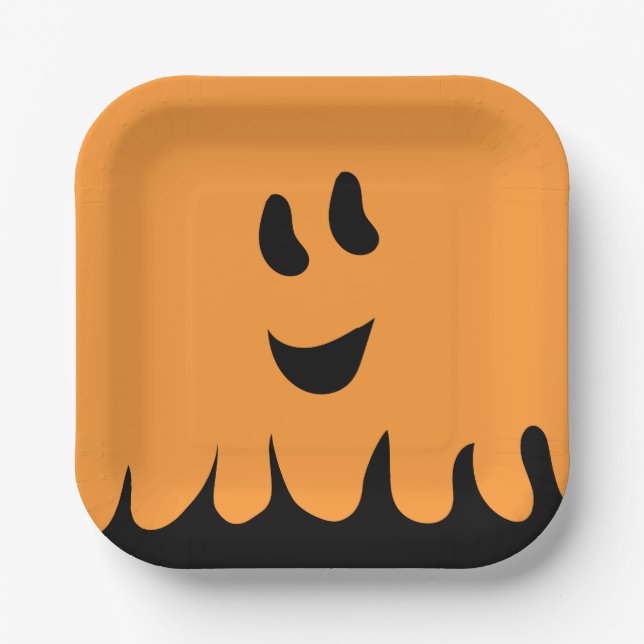 Sweet Boo Orange Ghost Plate Pappteller (Vorderseite)